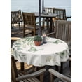 thumbnail image 2 of Outdoor Tablecloth with Umbrella Hole for Patio/Picnic/Party/Camping, Spring Eucalyptus Waterproof Table Cloth Round Cover Washable, Garden Botanical Leaves Butterflies (Dia 54"), 2 of 8