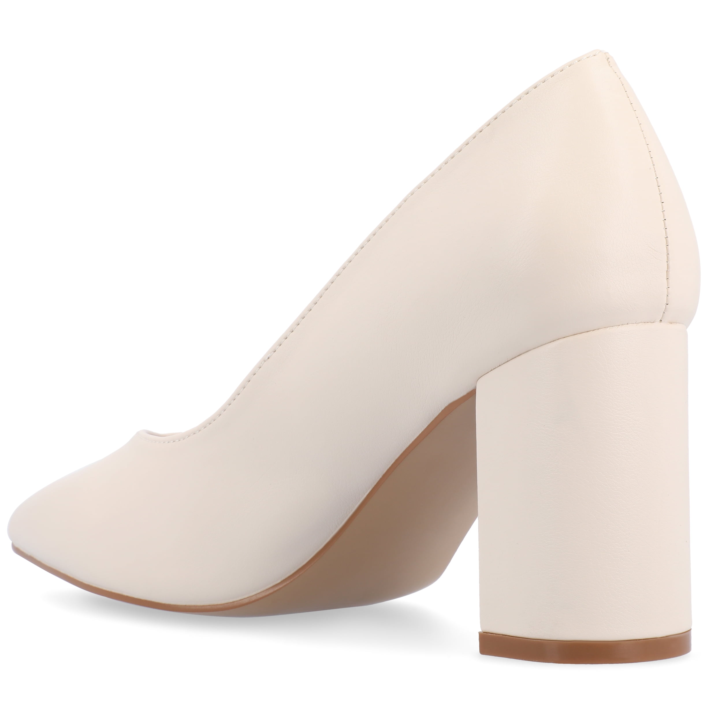 Journee Women's Simonne SuperNatural Shades Wide Width Block Heel Pointed Toe Pumps