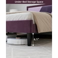 thumbnail image 5 of SAINSPEED Queen Bed Frame, Tufted Platform Bed Frame with Adjustable Height Headboard, Velvet Mix Color Upholstered Bed Frame, Purple, 5 of 7