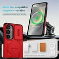 thumbnail image 3 of Case for Samsung Galaxy S24 5G / S25 5G 6.2" with Invisible Fold Holder Stand, Magnetic Wireless Charging,Sliding camera casing,Shockproof Dropproof Tough Rugged Protective Case Cover,Red, 3 of 10