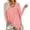 Pink, variant on POTETI Shirts for Women Button Down Winter Casual Round Neck Long Sleeve Loose T-Shirt Blouse Pocket White Womens Blouses and Tops