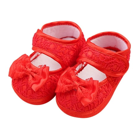 

EIALIVE First Walking Shoes Spring And Summer Toddler Shoes Girls Floor Sports Shoes Solid Color Bow Hook Loop Light And Comfortable Princess Shoes Sports Shoes
