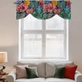 thumbnail image 3 of Tie Up Valances for Windows, Colorful Abstract Floral Adjustable Valance Curtains Window Treatment for Living Room, Farmhouse Vintage Flowers Boho Rod Pocket Kitchen Curtains & Drapes 42x18 Inch, 3 of 9