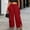Wine, variant on IUYRTFE Women Solid Color Lantern Pants Drawstring Elastic Waist Loose Harem Trousers with Pockets
