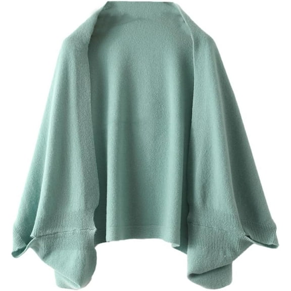 Zhengup Women's Soft Shawls Wraps Wool Knit Warm Sweater Cardigan with Sleeves Winter DualPurpose Scarf Open Front Poncho