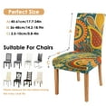 thumbnail image 6 of Set of 4 Artistic Paisley Bohemian Dining Chair Covers Vintage Floral Ethnic Retro Colorful Pattern Washable Polyester Stretch Slipcovers Removable Protector for Elegant Spaces, 6 of 7