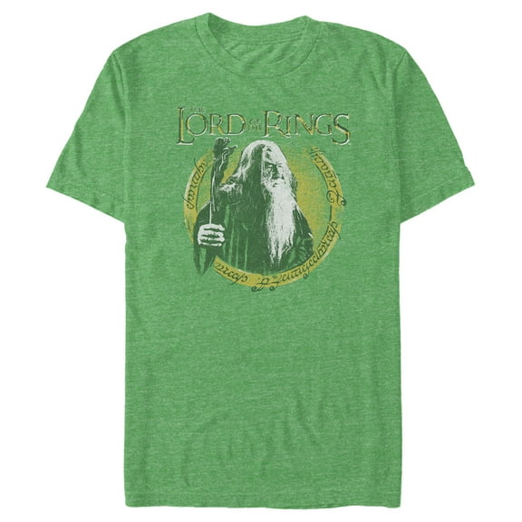 Men's The Lord of the Rings Fellowship of the Ring Gandalf Ring  Graphic Tee Kelly Heather 3X Large