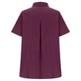 thumbnail image 6 of NAFUU Females Blouse Casual Short Sleeve Button Down Solid Color Lapel Stylish Relaxed Fit Vacation Cute Tops, 6 of 7