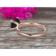 thumbnail image 3 of Startling Black Diamond Moissanite Solitaire Engagement Ring On 10k Rose Gold 1.30 Carat 7mm Cushion Cut Heart Prong Promise Band Anniversary Gift, 3 of 7
