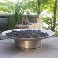 thumbnail image 3 of Asia 72 Inch Liquid Propane Fire Pit Bowl Outdoor Patio Furniture Steel Firepit Iron Oxide Finish Includes Brass Burner Electronic Ignition 50lbs Lava Rock Flex Line Kit Plate and Heat Shield, 3 of 4