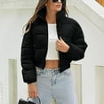 thumbnail image 6 of Drses Womens Cropped Puffer Jacket Warm Winter Padded Quilted Long Sleeve Zip Up Casual Short Bubble Coat with Pockets, 6 of 7