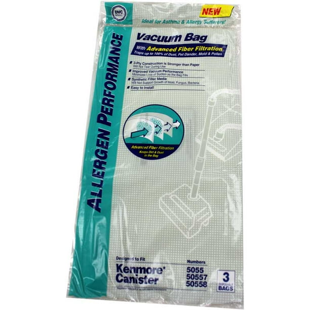 6 Kenmore Canister Style C and Q 5055, 50557, 50558 Synthetic Allergen