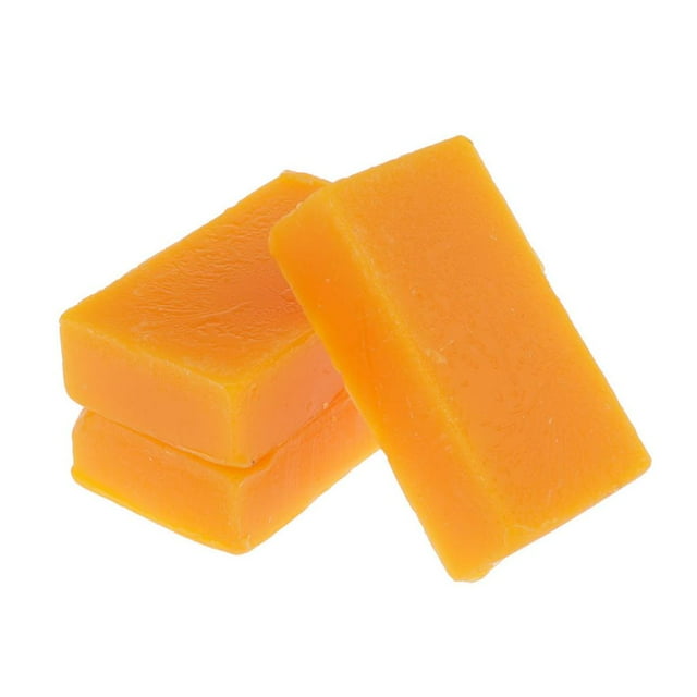 veasfak 3pcs Beeswax Block for Leather Thread Waxing Polishing Tool Yellow Rectangle