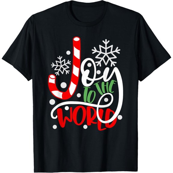Joy to the World Candy Cane Christmas T-Shirt