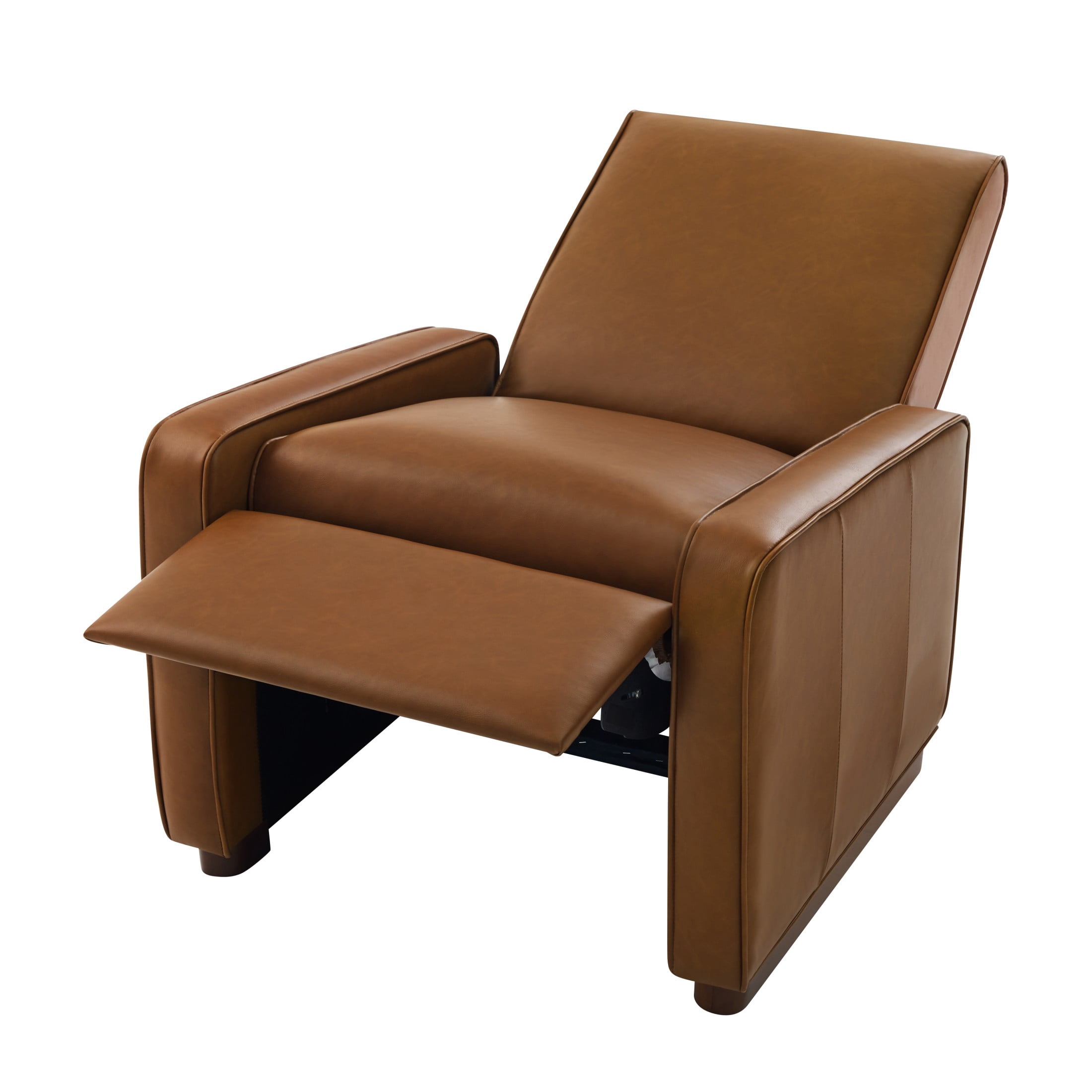 Christopher Knight Home Modern Manual PU Leather Recliner Chair, 2-Position Adjustable Back, Orange