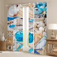 thumbnail image 2 of Hawaii Beach Decor 30%-50% Blackout Curtains Patchwork Starfish Curtains & Drapes for Women Adults,Blue Ocean Curtains Conch Shell Tropical Sand Coastal Creature Beach Room Decor, 2 of 6