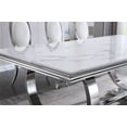thumbnail image 5 of Ssline Rectangular Marble Printing Dining Table, Double U-Shape Stainless Steel Base with Sliver Mirrored Finish, 5 of 6