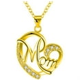 thumbnail image 2 of Mom Heart Pendant Necklace Handset Crystal Stones Goldtone J-476-Gold, 2 of 2