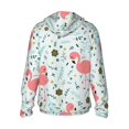 thumbnail image 3 of Uemuo Cute Flamingo Pattern Women's Full Zip UPF 50+ Sun Protection Hoodie Jacket Long Sleeve Sun Shirt Hiking Outdoor Performance with Pockets-Small, 3 of 9