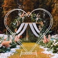 thumbnail image 4 of ANQIDI 80.7Inch Heart-Shaped Wedding Arch Stand, White Metal Flower Stand Wedding Flower Balloon Decor, 4 of 12