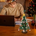 thumbnail image 4 of Árbol de Navidad de Madera de Contrachapado, Hecho a Mano, Regalo para Niños, Decoración de Escritorio y Ventana, Verde Pequeño, 4 of 5
