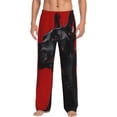thumbnail image 2 of Lsque Black Dog Red Background Print Men's Pajama Pants, Lounge Pant - Comfortable Home Wear,Elastic Waistband, Stylish Design-Large, 2 of 9