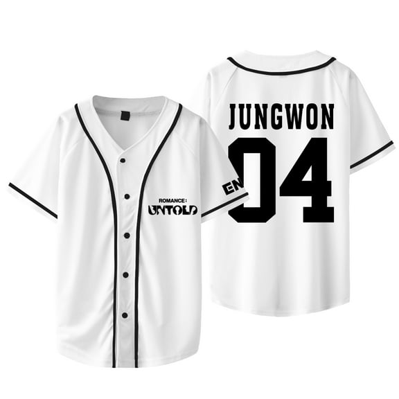 Kpop ENHYPEN Jungwon Baseball Jacket Tee Walk The Line World Tour Merch Unisex Short Sleeve T-Shirts