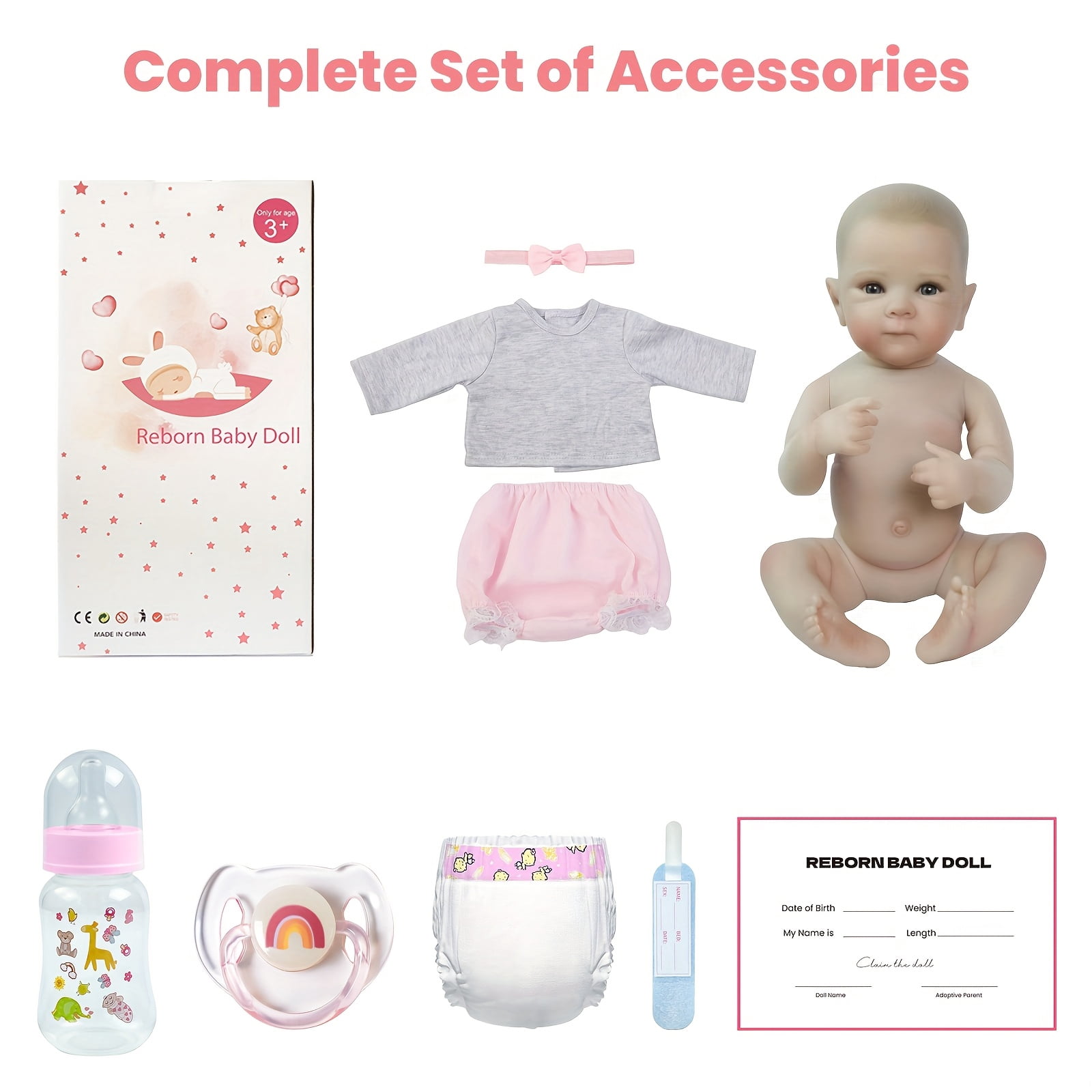 20 Inch Reborn Baby Doll, Cute Soft Vinyl Realistic Baby Doll, Poseable Smiling Newborn Doll, Perfect Gift For Kids Age 3+ Christmas Gift