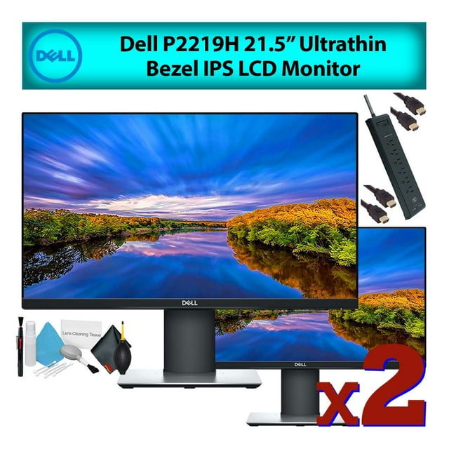 Dell 22" (p2219h) ultramince ips lcd écran d'ordinateur (2-Pack) Pack de Luxe