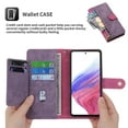 thumbnail image 2 of SaniMore for Samsung Galaxy A13 5G 6.5" 2021 Wallet Case, [Removeable Wrist Strap][Zipper Cash Pocket + Card Slots] Flip Kickstand Full Protective Magnetic Closure Retro Cover for Galaxy A13 5G, Rose, 2 of 8