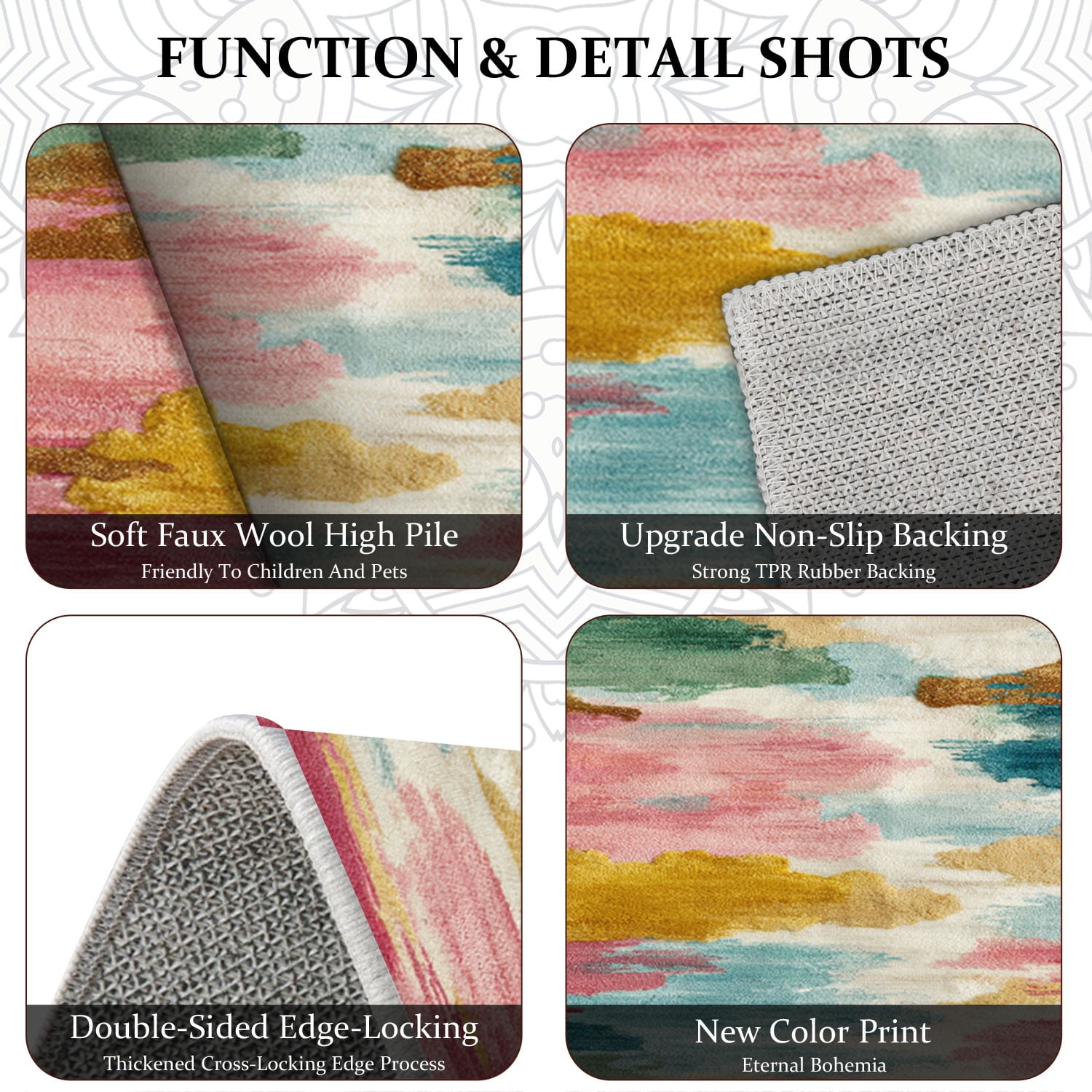 Three-Piece Kitchen Rug Set, Abstract Pattern Kitchen Hallway Rug, Soft And Comfortable, Suitable for Sinks, Floors, Entrances, Hallways, Bathrooms