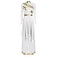 thumbnail image 3 of Sholeno Womens Liturgical Praise Dance Outfits Worship Dancewear Overlay Dress with Wide-Leg Pants 2-Piece Sets White XL, 3 of 7