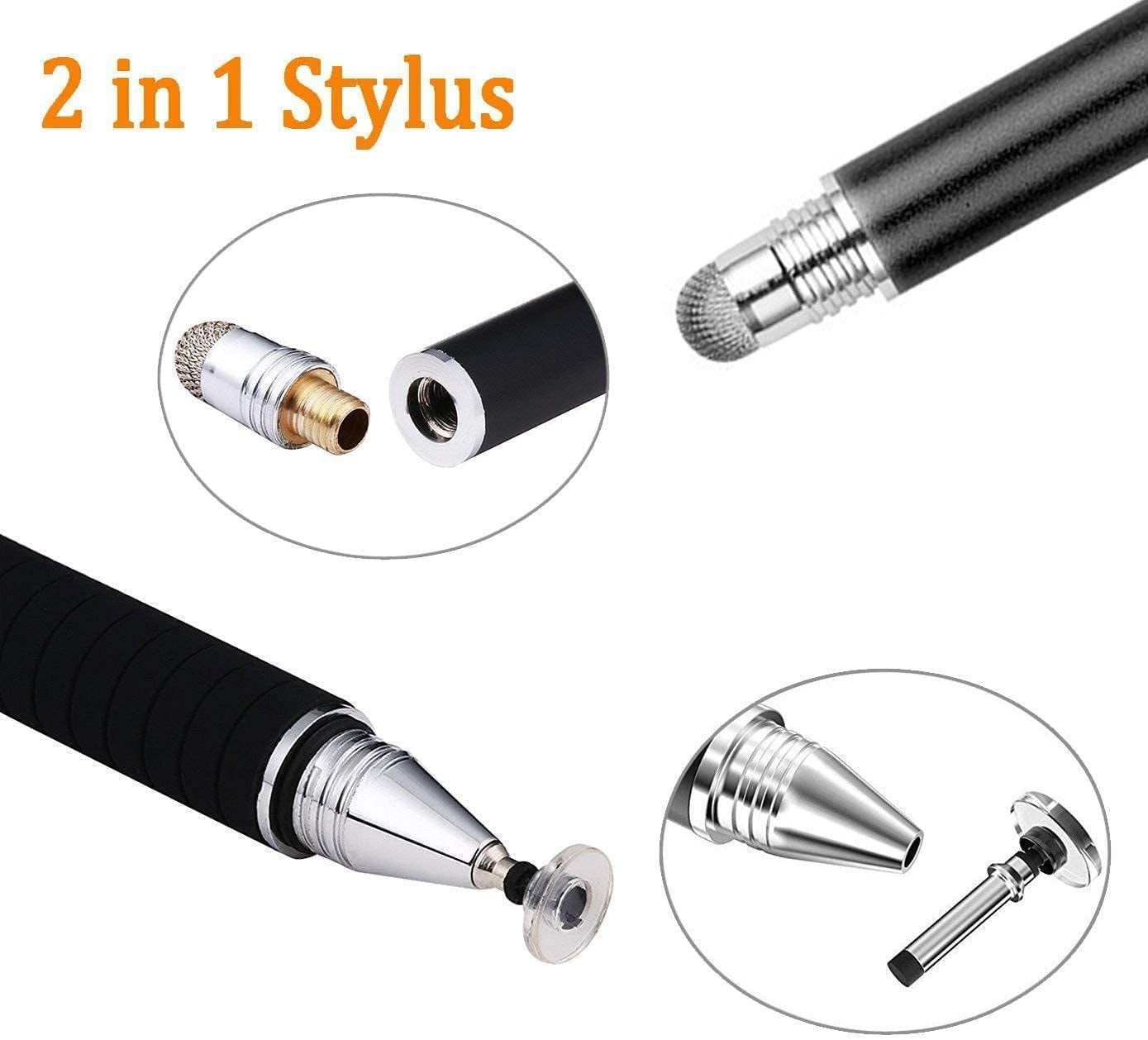 Mazepoly Stylus Pen for Nintendo Switch, Disc and Fiber Tip 2-in-1 Stylus Pen for Switch, Black