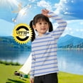 thumbnail image 5 of ITSAME Boys Hoodies, with Thumb Holes Striped Print Sun Protection UPF50+ Kids Outdoor Casual Sweatshirt Light Blue Size 7-8T, 5 of 6