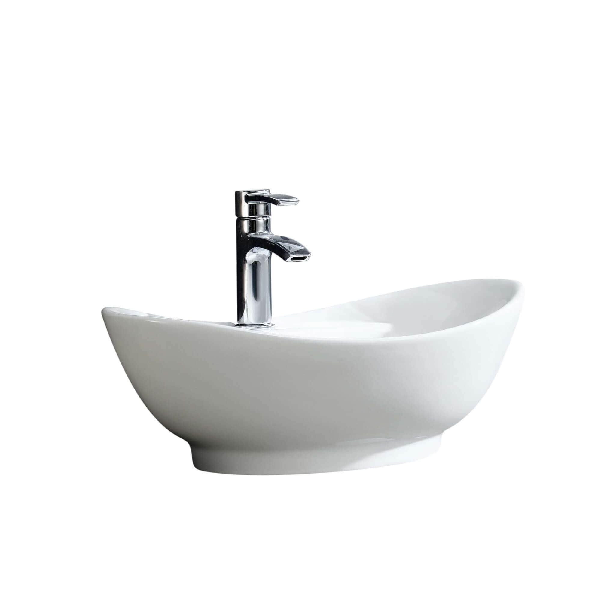 Modern Ceramic Oval Vessel Bathroom Sink