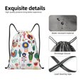 thumbnail image 4 of Fotbe Alpaca Flower Bolsa Mochila con Cordón Estampada, Bolsa de Gimnasio Deportiva, Bolsa Cinch, Bolsa con Cordón para Hombres y Mujeres-Medium, 4 of 6