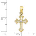 thumbnail image 2 of 10k Yellow Gold Small Cubic Zirconia Cz Cross Necklace Charm Pendant Religious Budded, 2 of 6