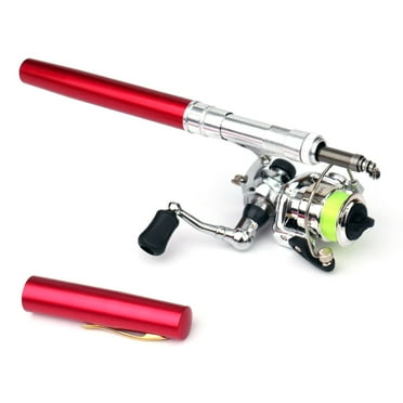Fishing Pole,Pocket Collapsible Rod Pen Pole Kit Rod Reel Combo Anrio Hxber Siuke