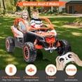 thumbnail image 3 of Luku 2 Seats Kids Electric UTV Vehicle with Remote Control, 2 * 24V Batteries 4 * 200W Motors,Orange Color, 3 of 6