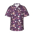 thumbnail image 2 of Xecao Cute Squirrel Floral print Hawaiian shirt - a stylish short-sleeve button-down for men, perfect for casual beach and tropical outings., 2 of 9
