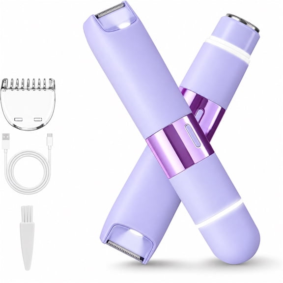 2-in-1 Bikini Trimmer, OBACRE IPX7 Waterproof Rechargeable Shaver for Women