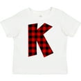 thumbnail image 3 of Inktastic Red Buffalo Plaid Initial K Boys or Girls Toddler T-Shirt, 3 of 5
