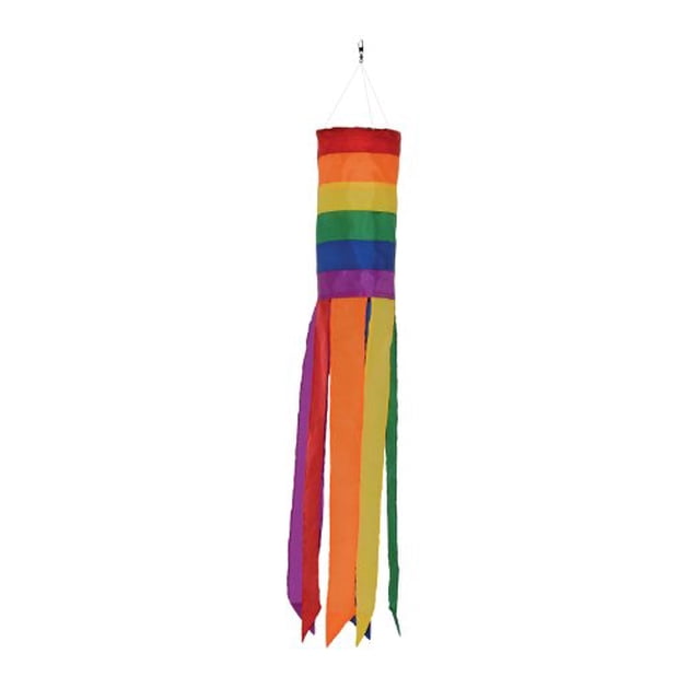 In the Breeze Rainbow Column - 24 Inch Windsock - Colorful Hanging Decoration - Red, Orange, Yellow, Green, Blue, Purple