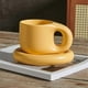 thumbnail image 2 of 400ML Ceramic Mug Nordic Ins Fat Handle Breakfast Coffee Milk Water Cup with Tray Drinkware Couple Ice Cream Dessert Cup, 2 of 5