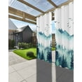 thumbnail image 3 of nqOlkjepod Outdoor Curtains for Patio Waterproof, Teal Mist Forest Outdoor Privacy Panels Grommet, Watercolor Rustic Mountain Landscape Blackout Outside Curtains for Porch/Cabana 54"x95", 1 Panel, 3 of 8