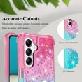 thumbnail image 5 of Glitter Telephone Case for Samsung A15 5g Case Clear Silicone for Women Girls, Cute Gold Cover Samsung Galaxy A15 5g Case Shockproof Aesthetic Durable Bumpers (Pink-Green), 5 of 14