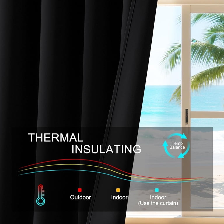 Xueyu Blackout Curtains 42W x 63L Inches, 2 Panels photo 6