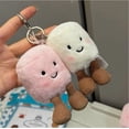 thumbnail image 2 of SLRTATOY Amusable Marshmallows Keychain Bag Clip, Pink, White, 1 Pair, 2 of 4
