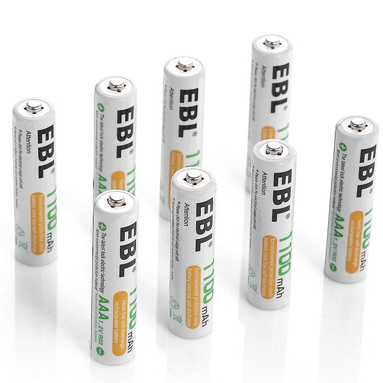 EBL Rechargeable AAA Batteries 12-Packs (ProCyco 1100mAh) with AA AAA Smart Battery Charger