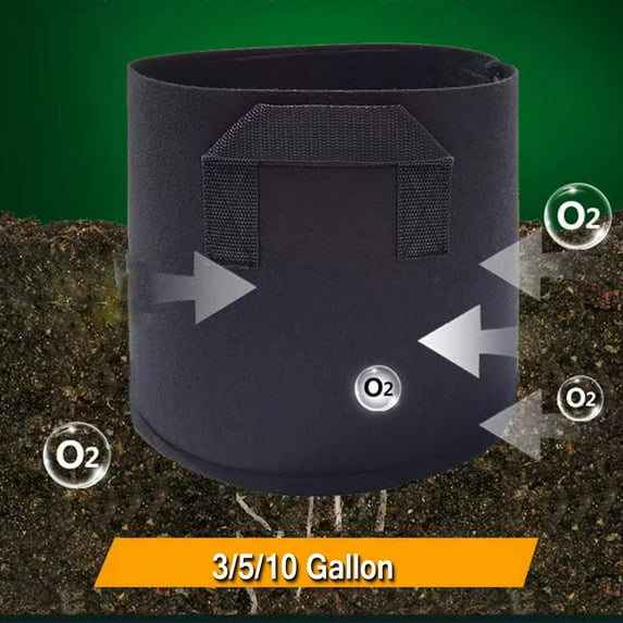 3/5/10-gallon Growth Bag, Heavy-duty Thickened Non-woven Flowerpot Container with Reinforced Handle, and Vegetable/flower/plant Plantpot Comes with 16 Plant Labels.